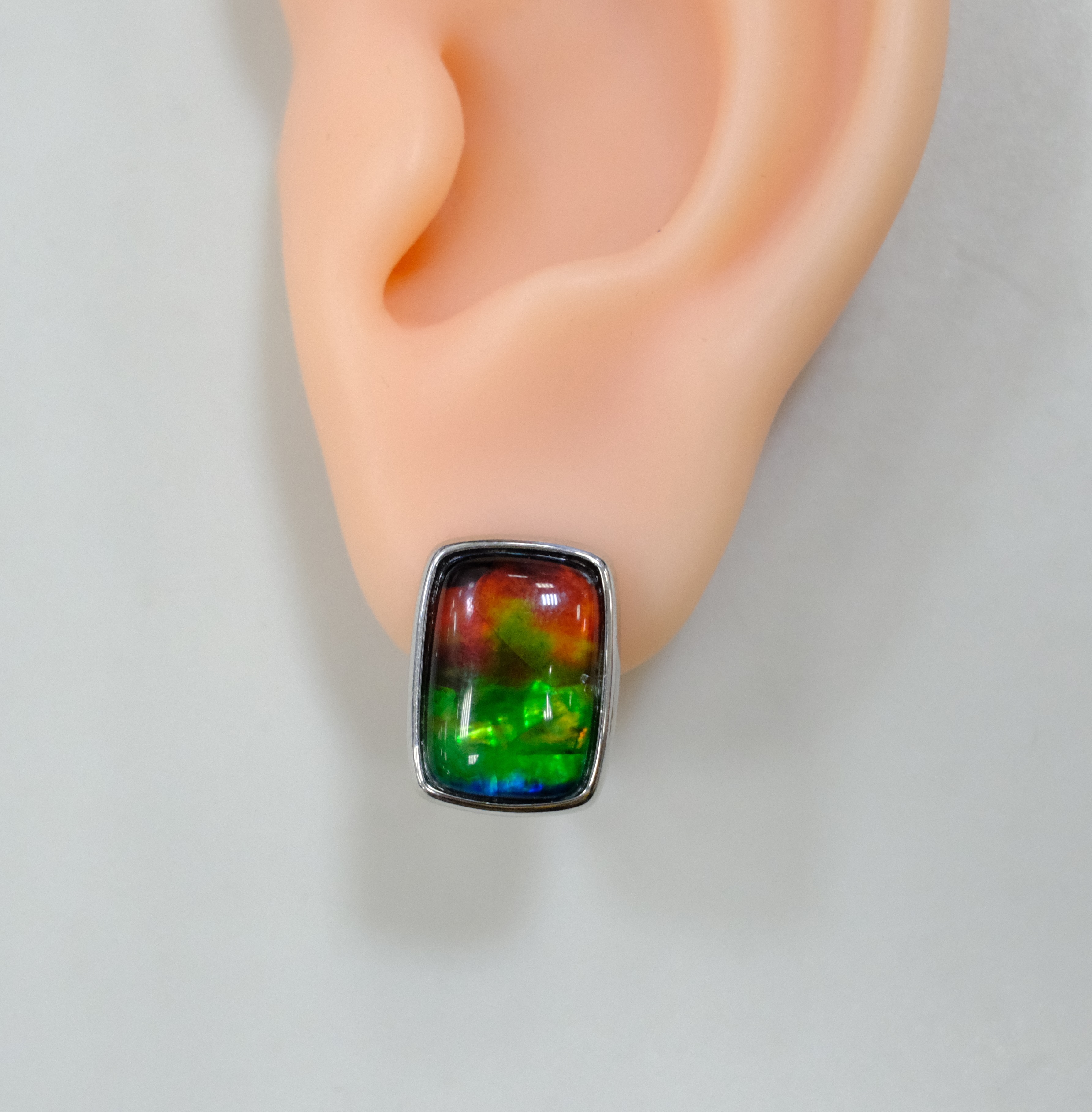 Серебряные серьги с аммолитами